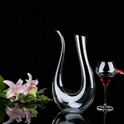 Crystal U-shaped 1500ml Wine Decanter Harp Swan Decanter Creative Wine Separator Clear Wine Aerator Glass Wine Decanter Bottle