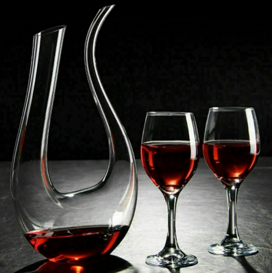 Crystal U-shaped 1500ml Wine Decanter Harp Swan Decanter Creative Wine Separator Clear Wine Aerator Glass Wine Decanter Bottle